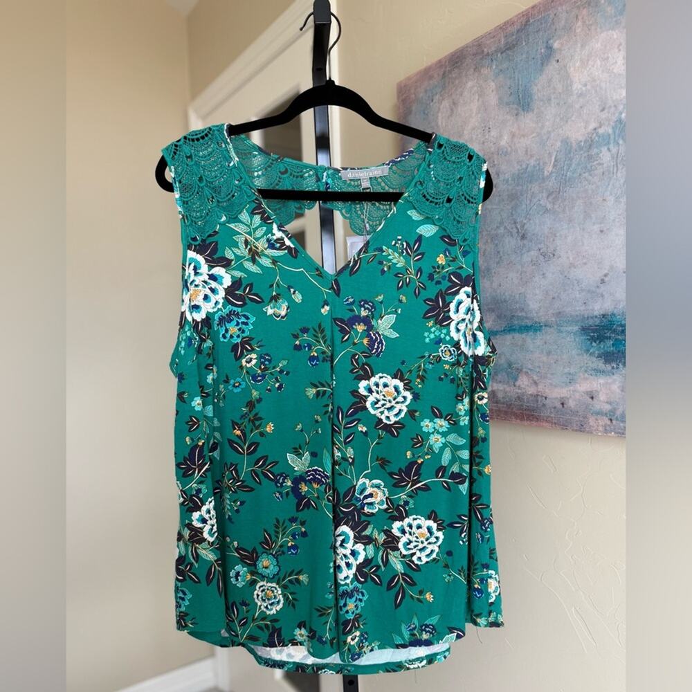 Daniel Rainn Lace Floral Tank Women’s size 2x Green Stitch Fix - Picture 1 of 3